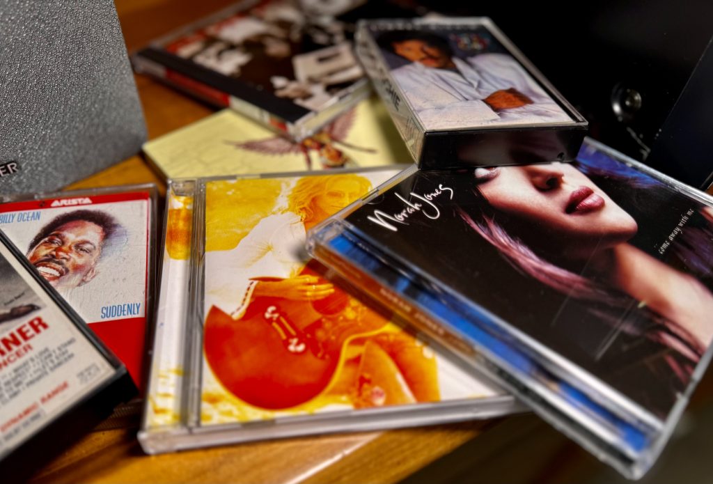 stack of cds and tapes